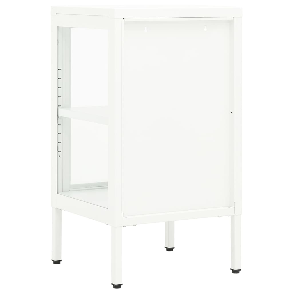 Dressoir 38x35x70 cm staal en glas antracietkleurig