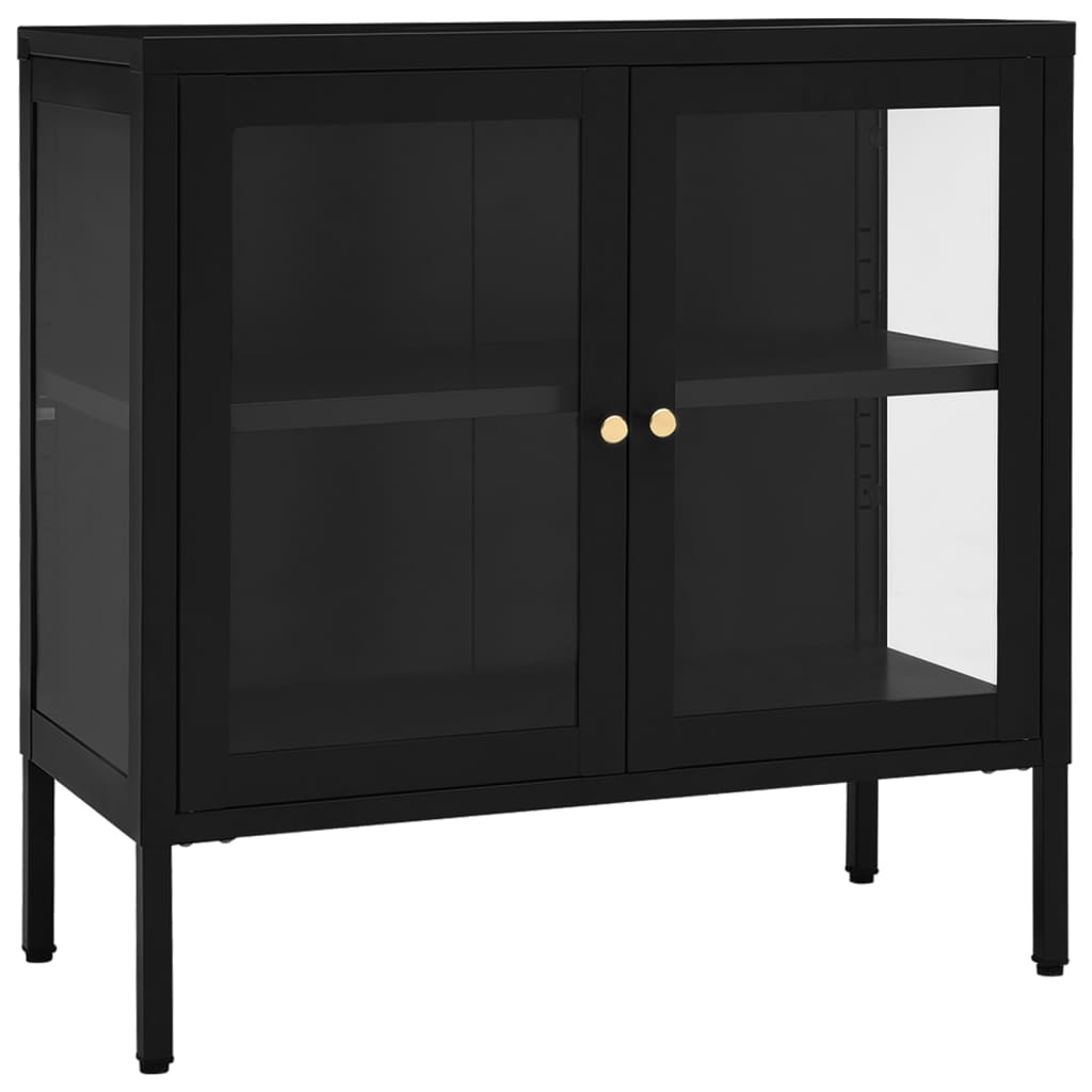 Dressoir 70x35x70 cm staal en glas