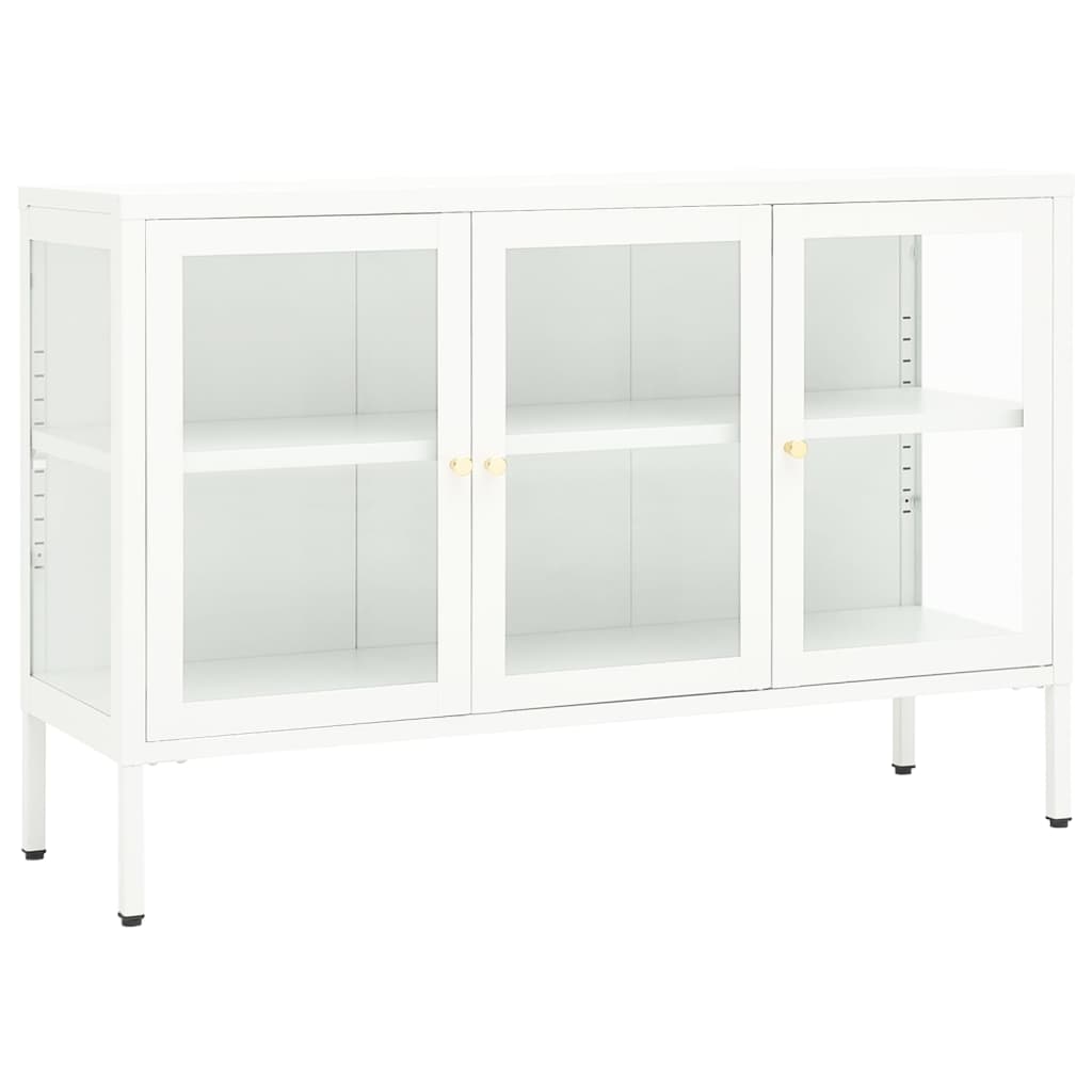 Dressoir 105x35x70 cm staal en glas antracietkleurig