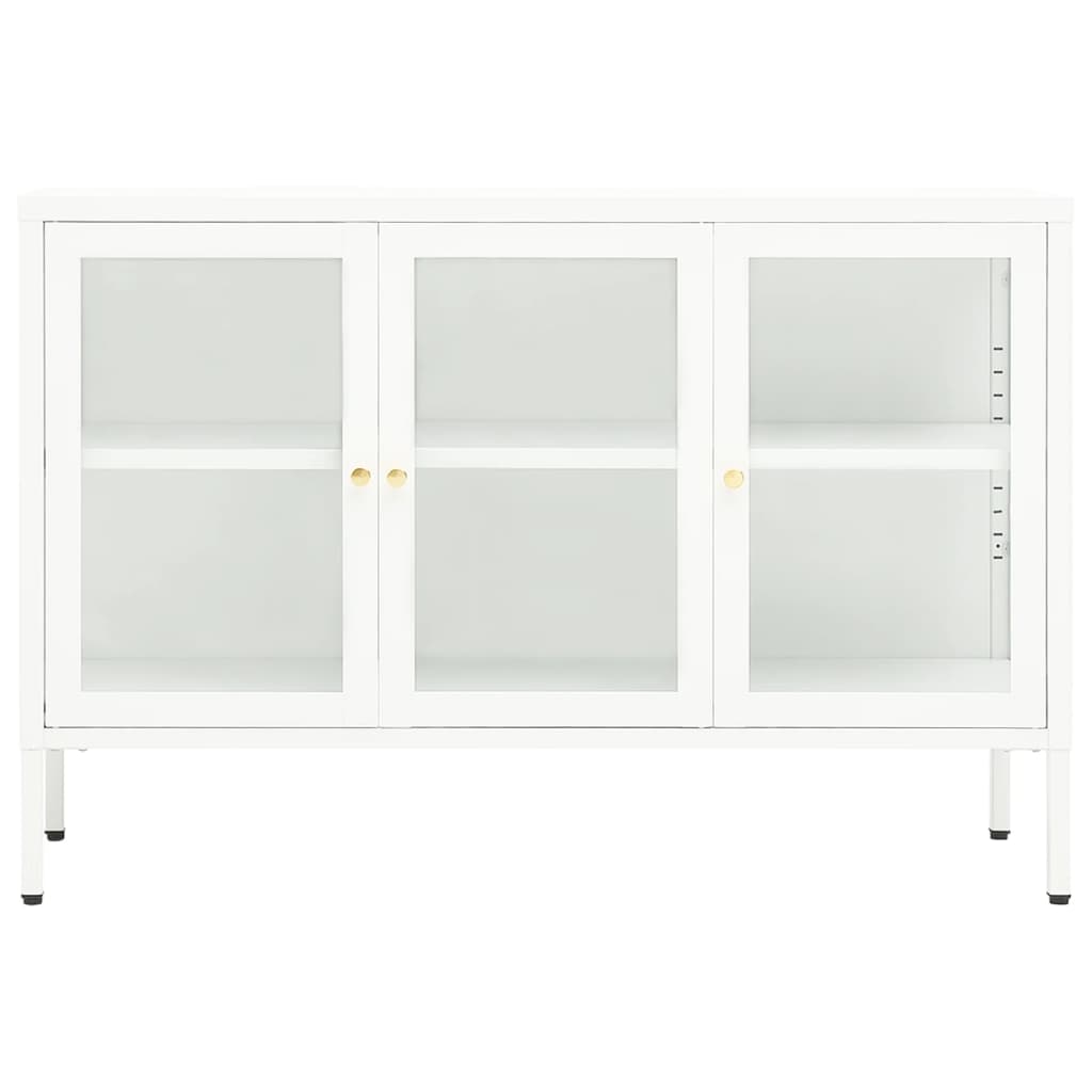 Dressoir 105x35x70 cm staal en glas antracietkleurig