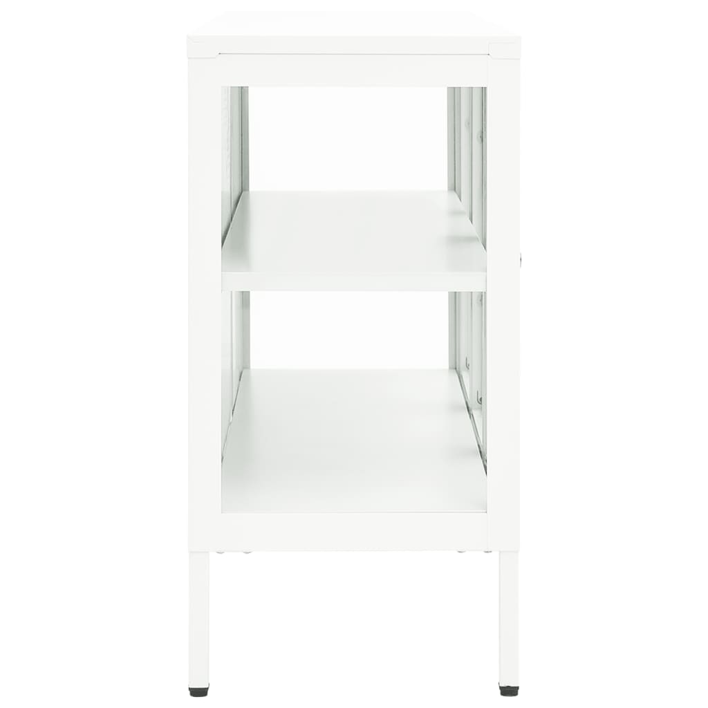 Dressoir 105x35x70 cm staal en glas antracietkleurig