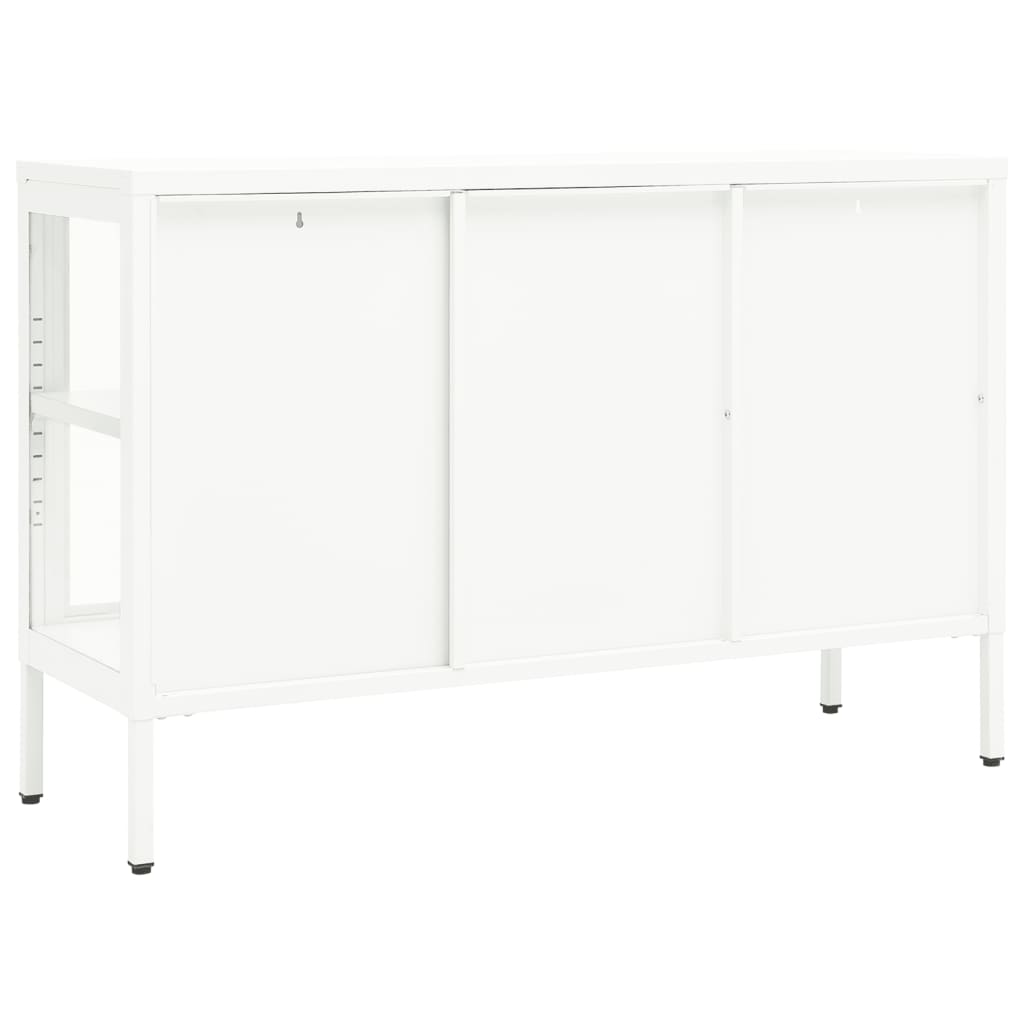 Dressoir 105x35x70 cm staal en glas antracietkleurig