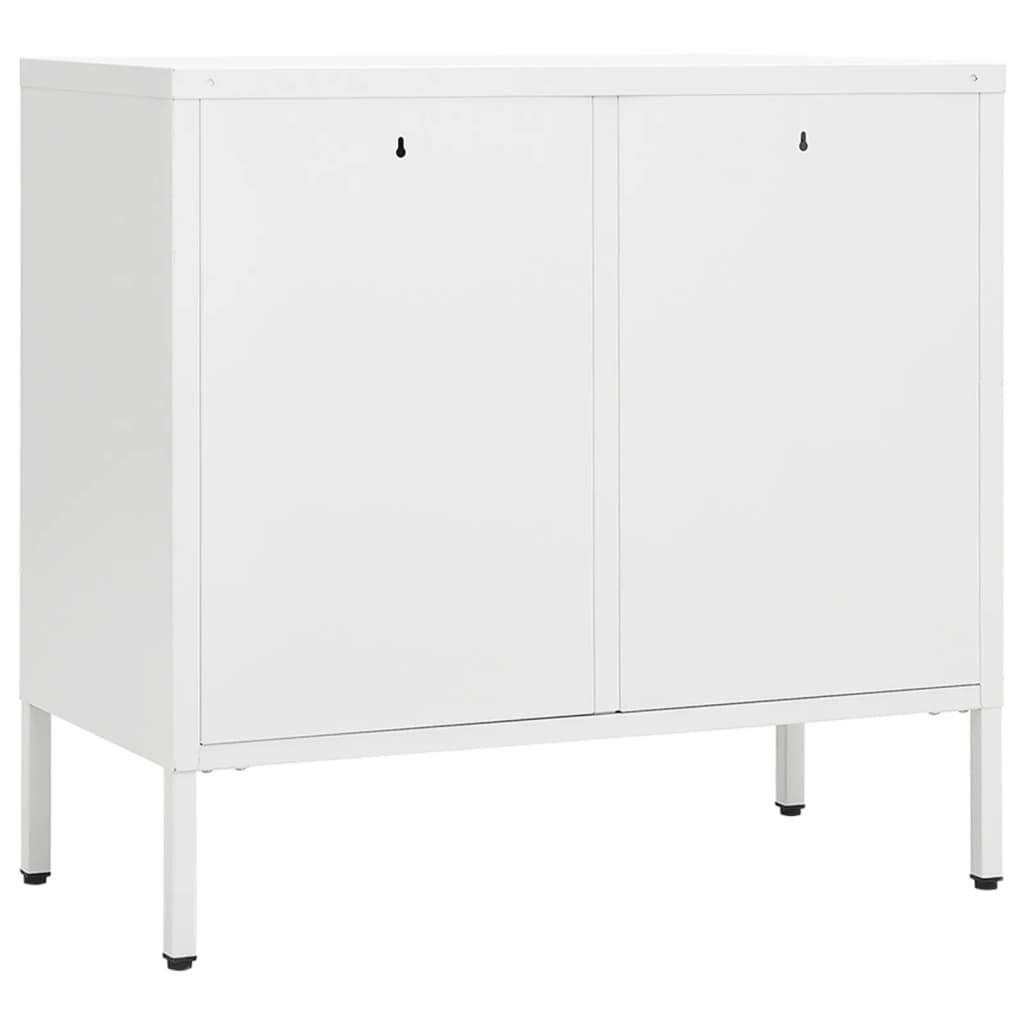 Dressoir 75x35x70 cm staal en gehard glas antracietkleurig