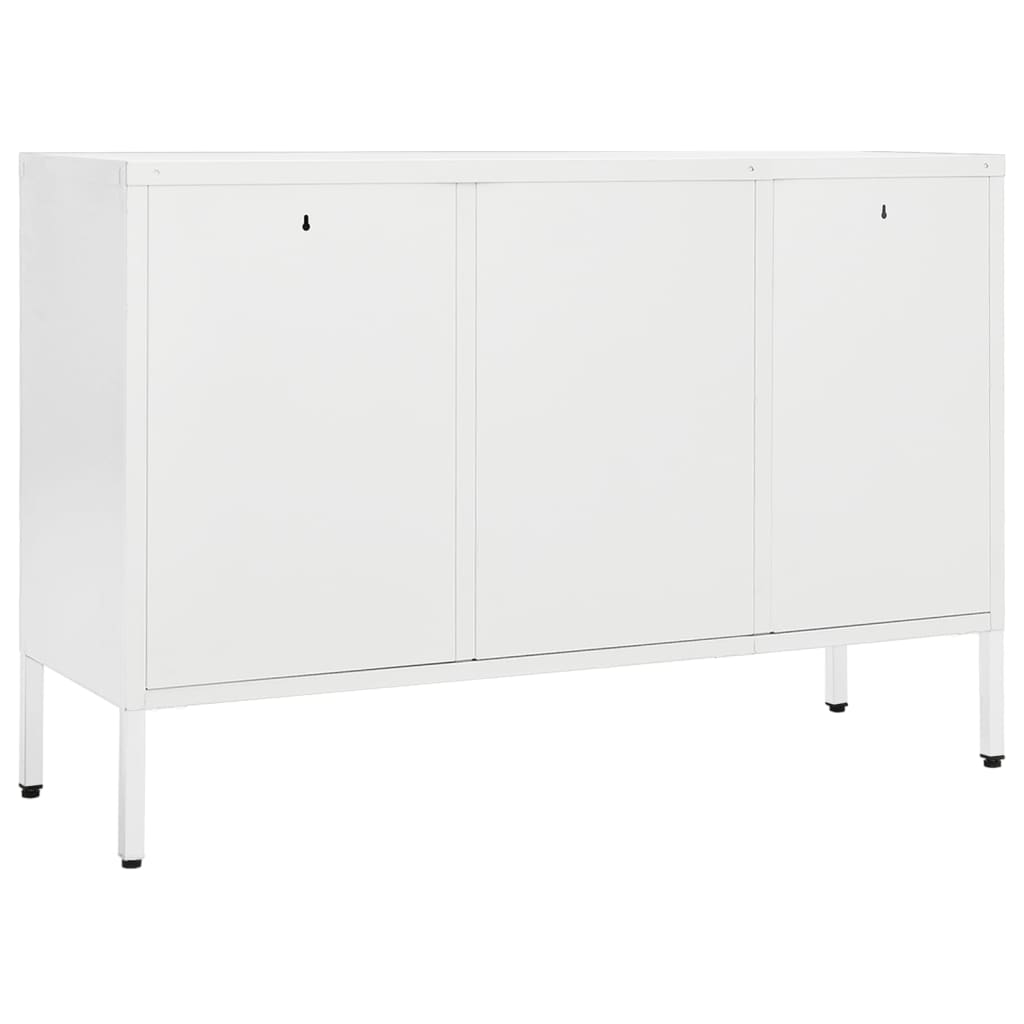 Dressoir 105x35x70 cm staal en gehard glas