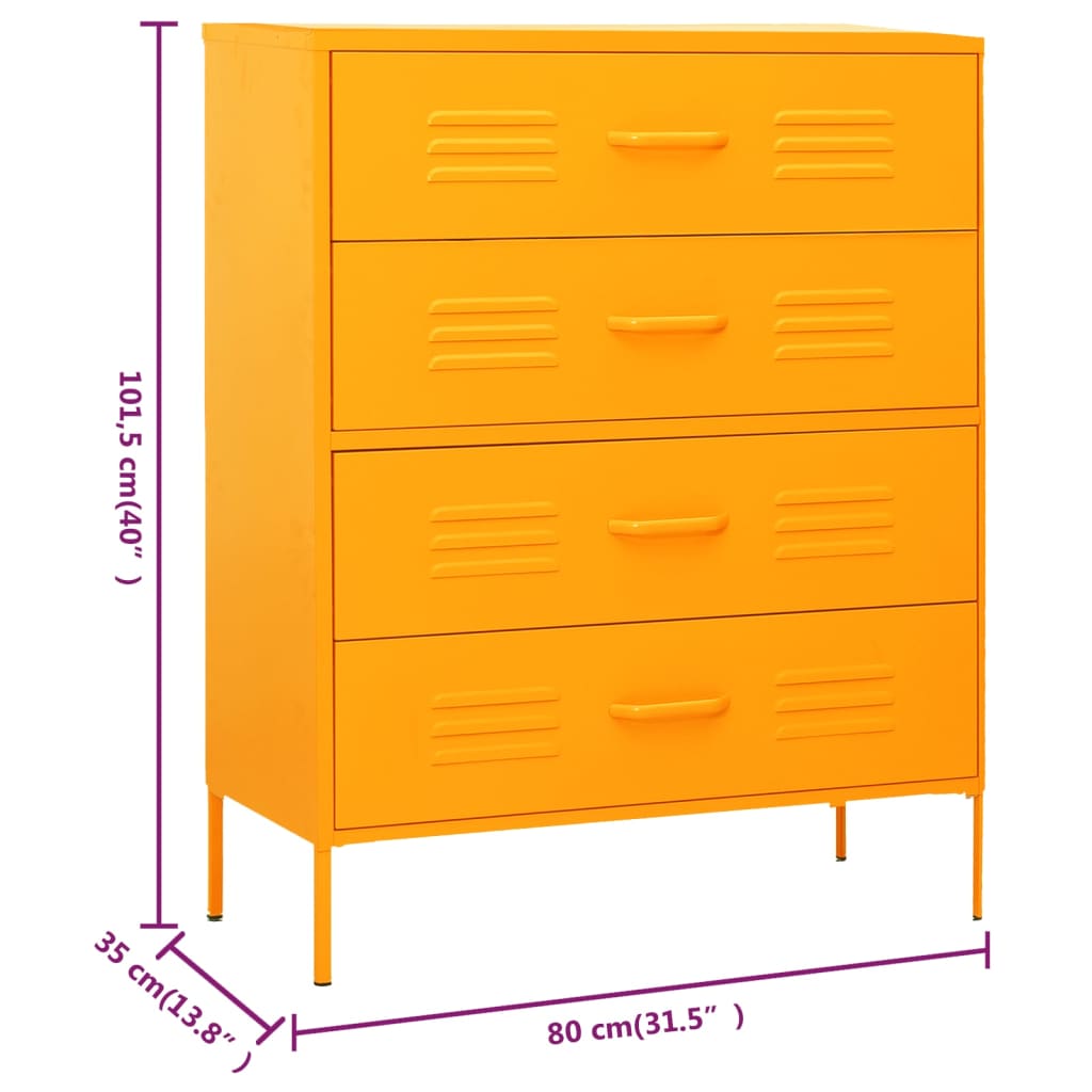 Ladekast 80x35x101,5 cm staal