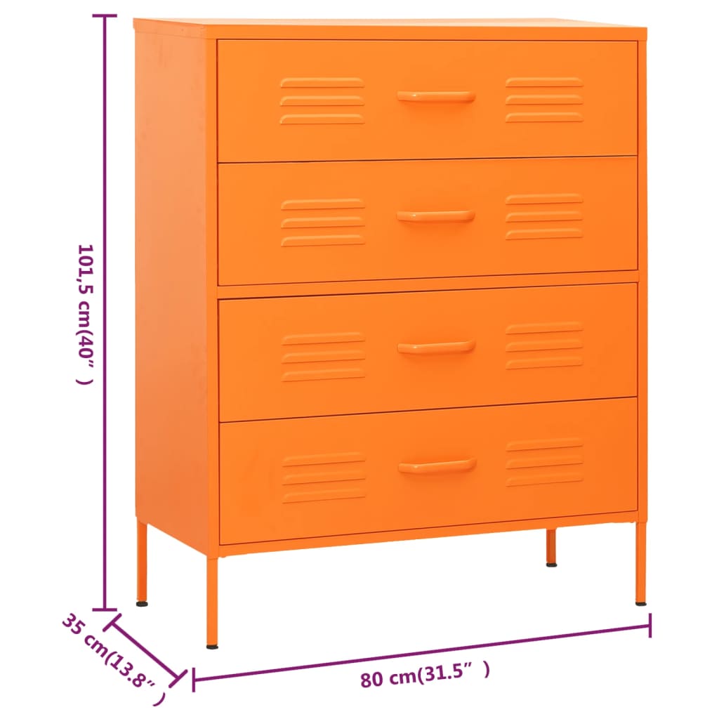 Ladekast 80x35x101,5 cm staal