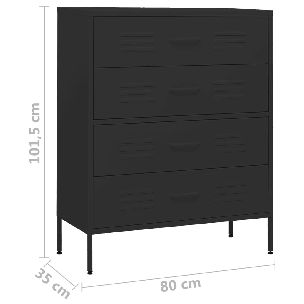 Ladekast 80x35x101,5 cm staal