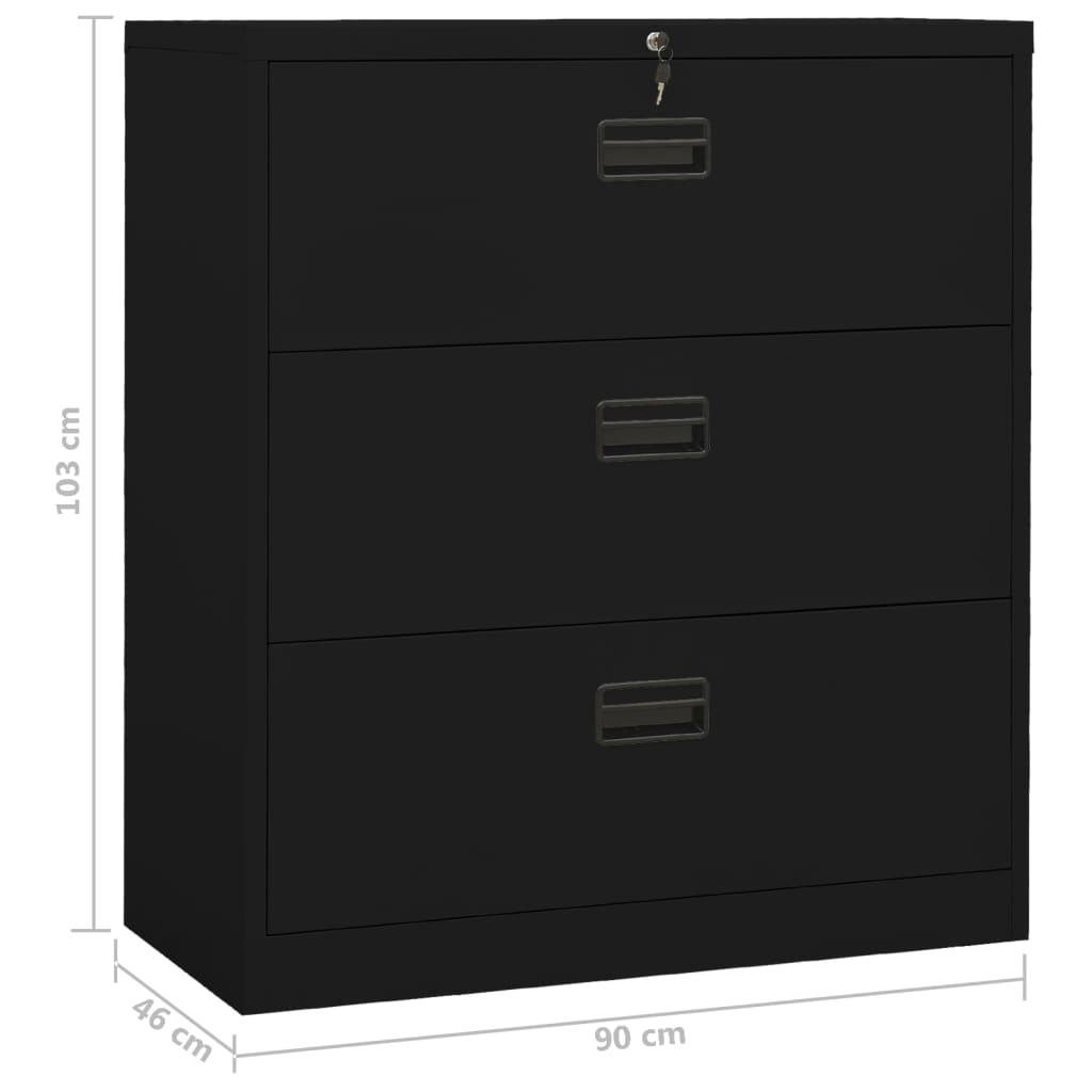 Archiefkast 90x46x134 cm staal antracietkleurig