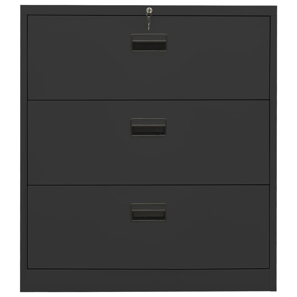 Archiefkast 90x46x134 cm staal antracietkleurig