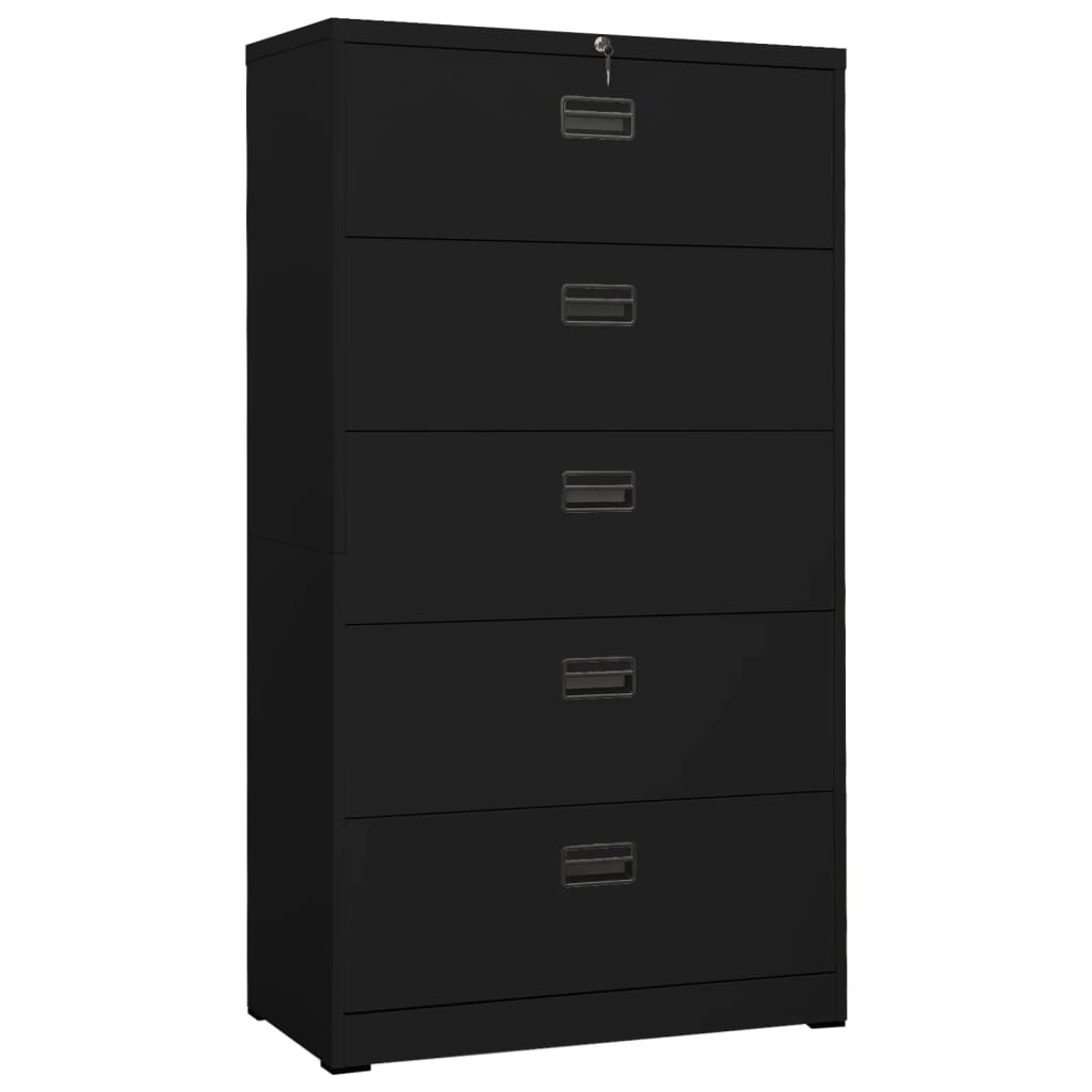 Archiefkast 90x46x134 cm staal antracietkleurig