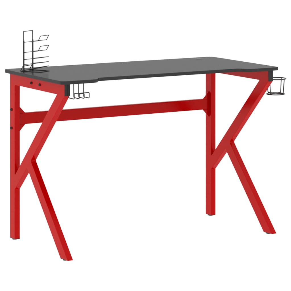 Gamingbureau met K-vormige poten 90x60x75 cm zwart