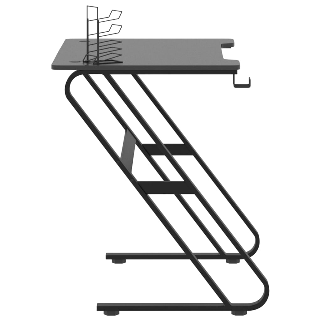 Gamingbureau met ZZ-vormige poten 90x60x75 cm zwart