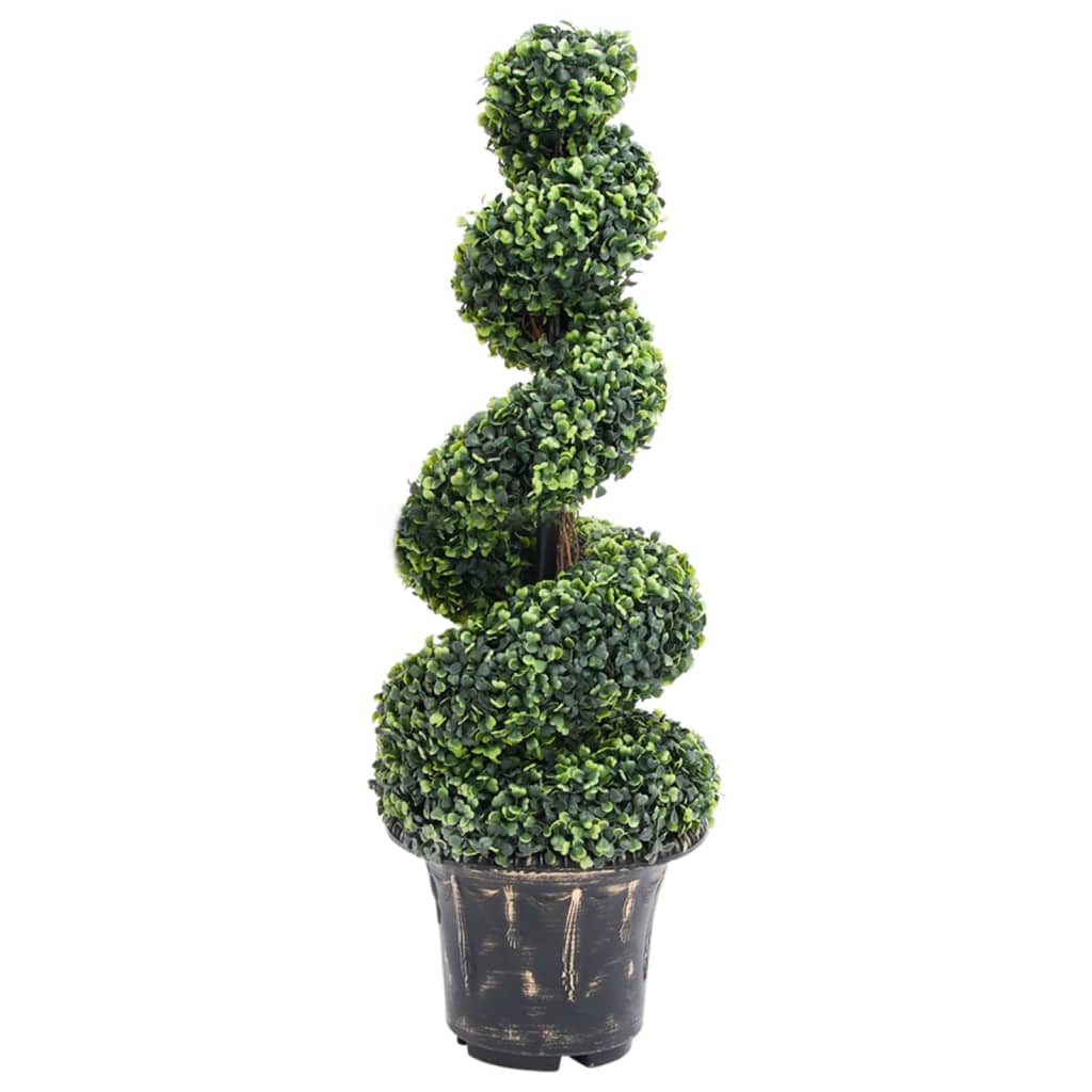 Kunstplant met pot buxus spiraal 117 cm groen