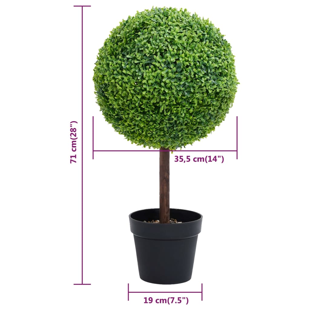 Kunstplant met pot buxus bolvorming 119 cm groen