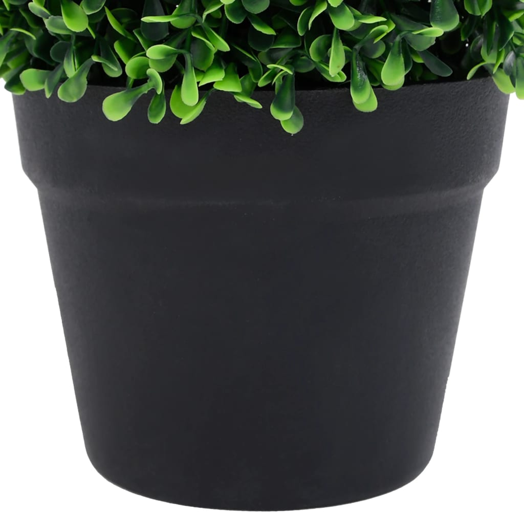 Kunstplanten met pot 2 st buxus bolvorming 32 cm groen