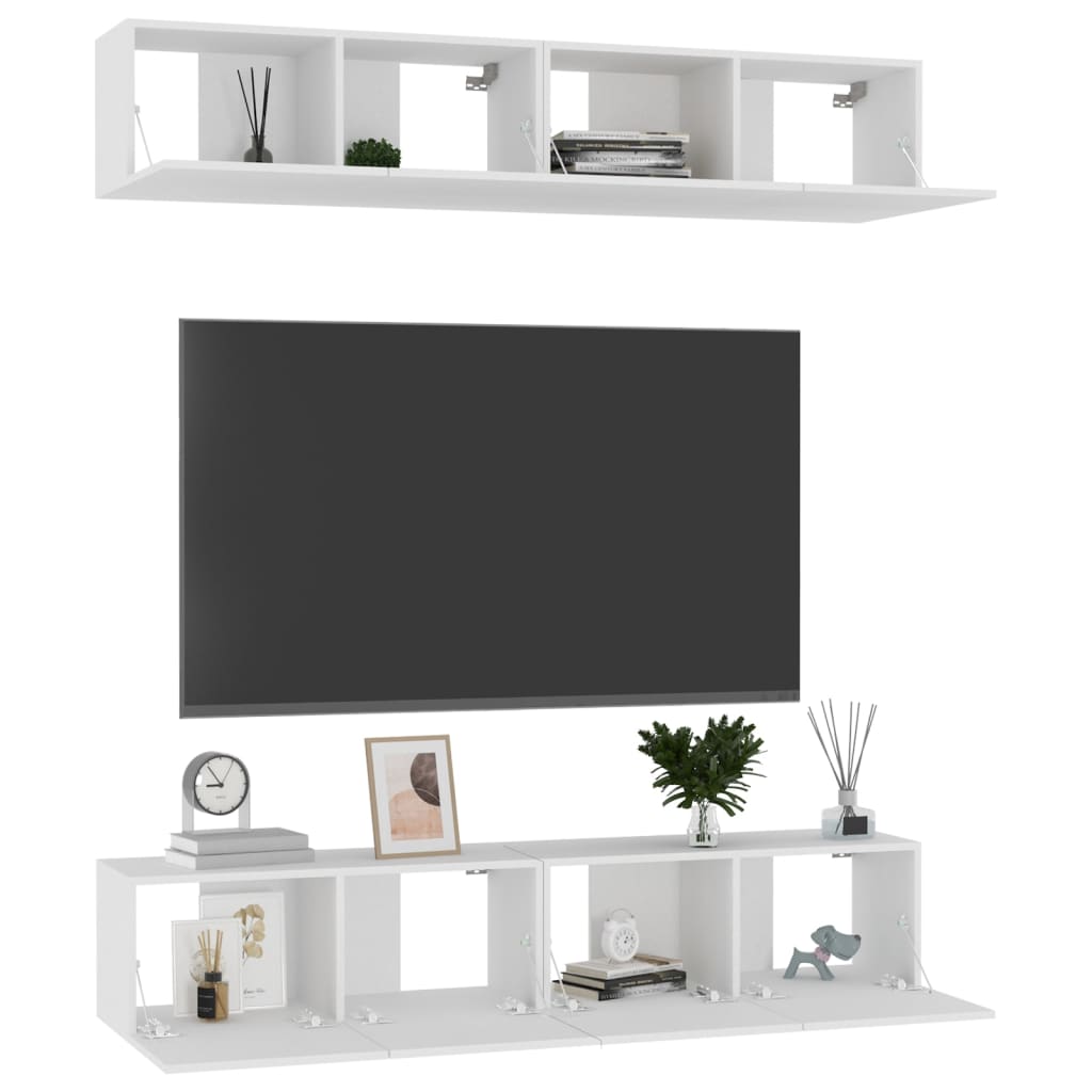 Tv-meubelen 4 st 100x30x30 cm bewerkt hout