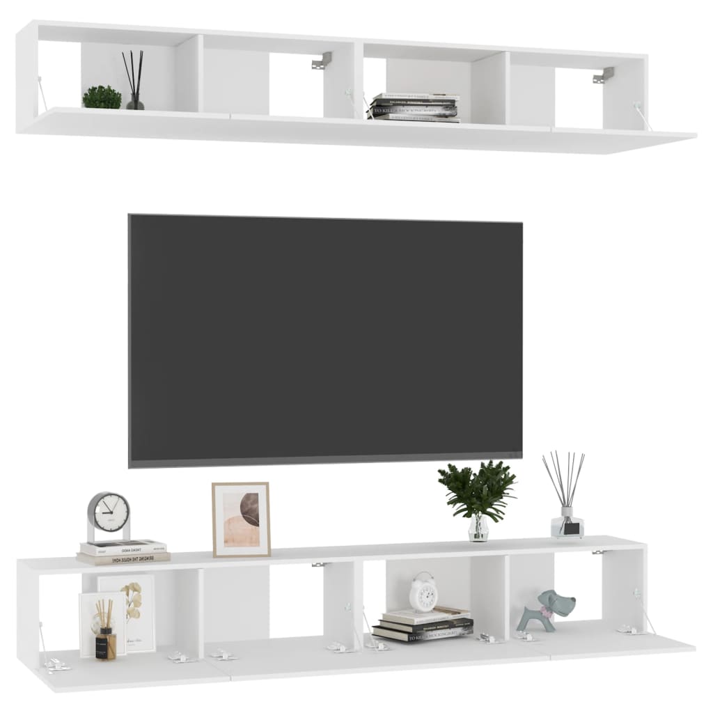 Tv-meubelen 4 st 100x30x30 cm bewerkt hout