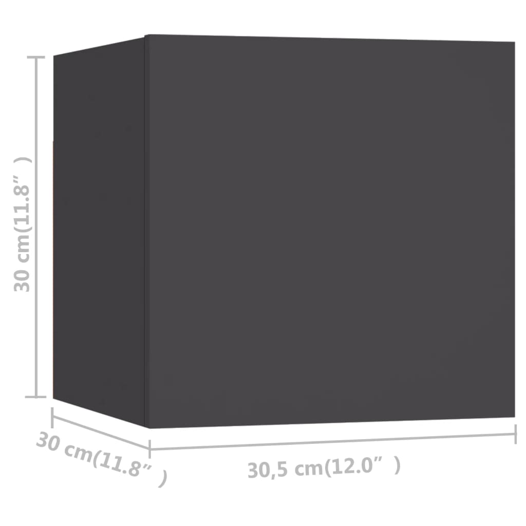 Tv-wandmeubelen 8 st 30,5x30x30 cm eikenkleurig