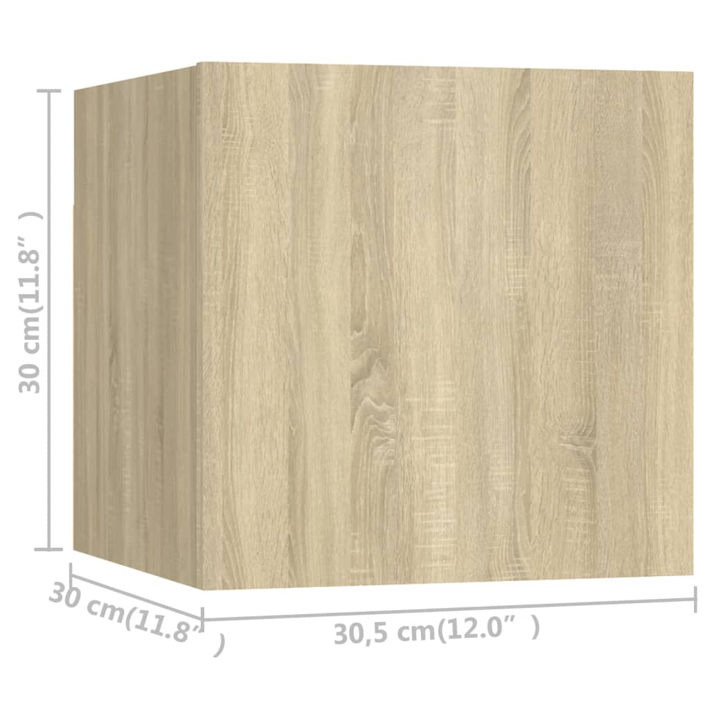 6-delige Tv-meubelset bewerkt hout