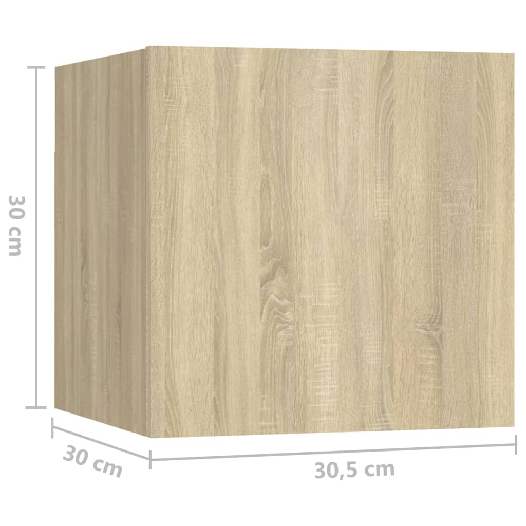 8-delige Tv-meubelset bewerkt hout eikenkleurig