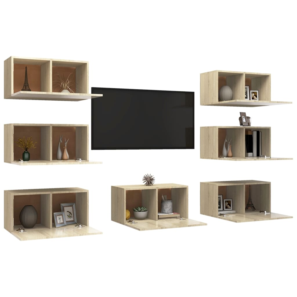 Tv-meubelen 7 st 30,5x30x60 cm bewerkt hout