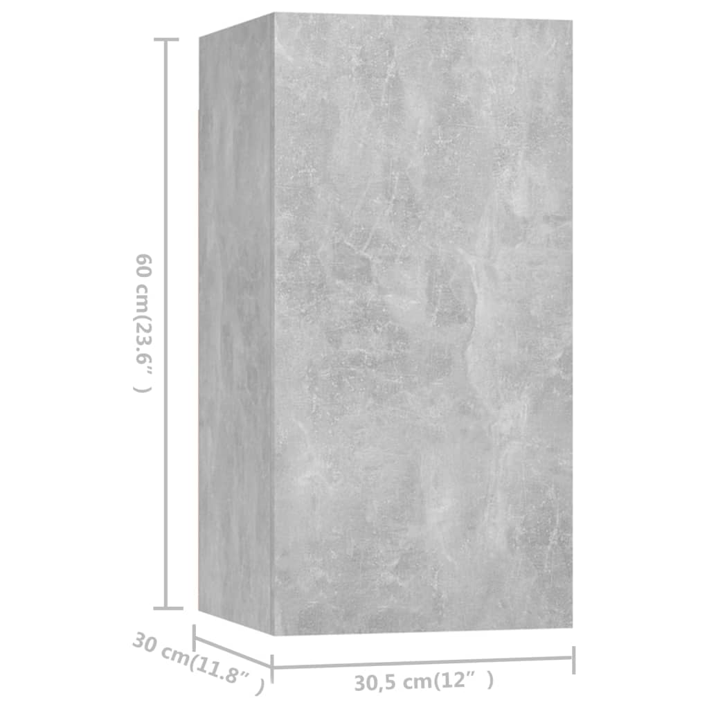 Tv-meubelen 7 st 30,5x30x60 cm bewerkt hout betongrijs