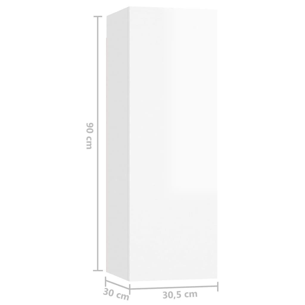 Tv-meubelen 4 st 30,5x30x110 cm bewerkt hout