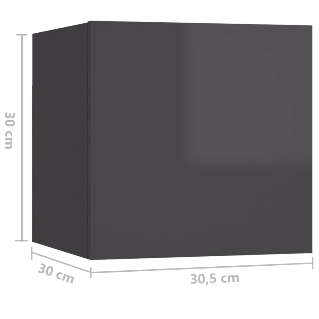 Tv-wandmeubelen 8 st 30,5x30x30 cm eikenkleurig