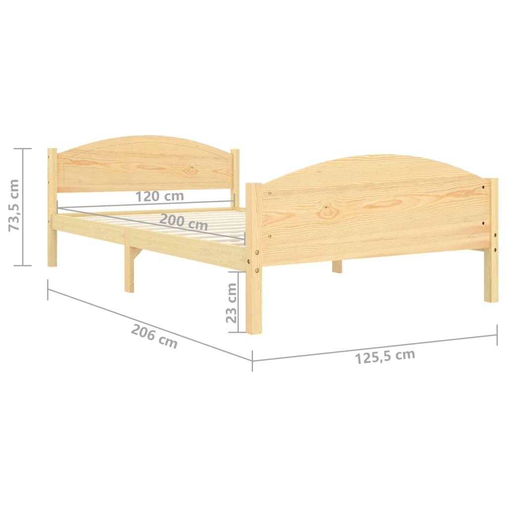 Bedframe massief grenenhout 100x200 cm