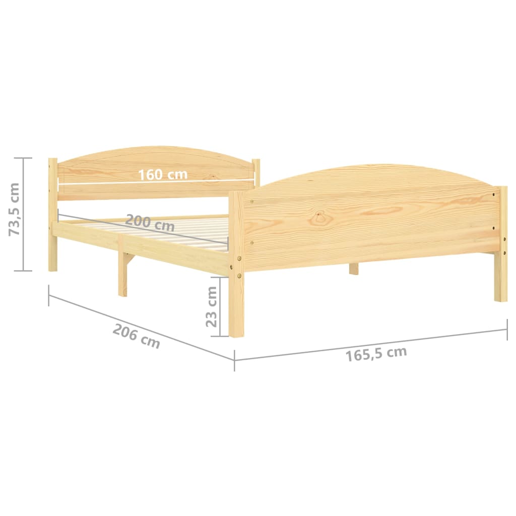 Bedframe massief grenenhout 100x200 cm