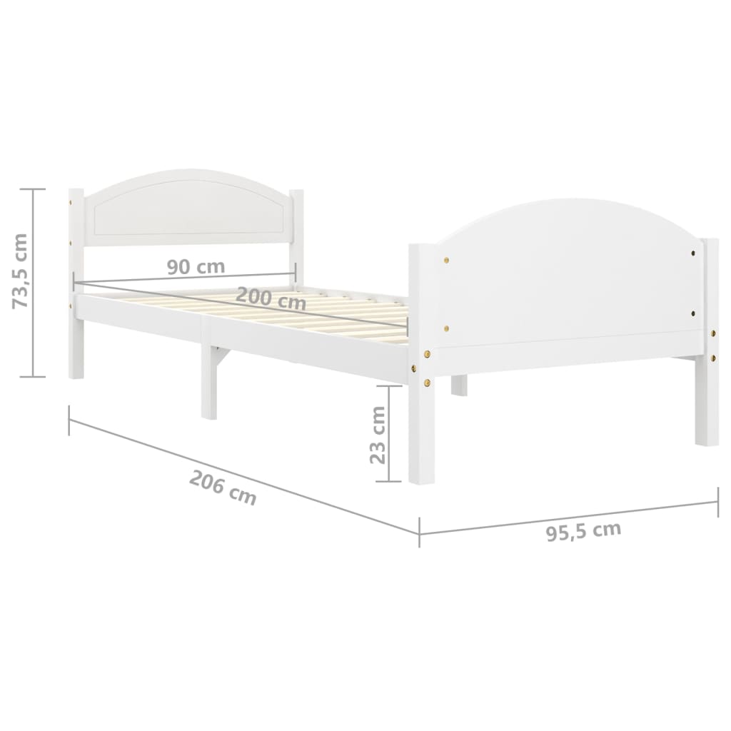 Bedframe massief grenenhout 100x200 cm