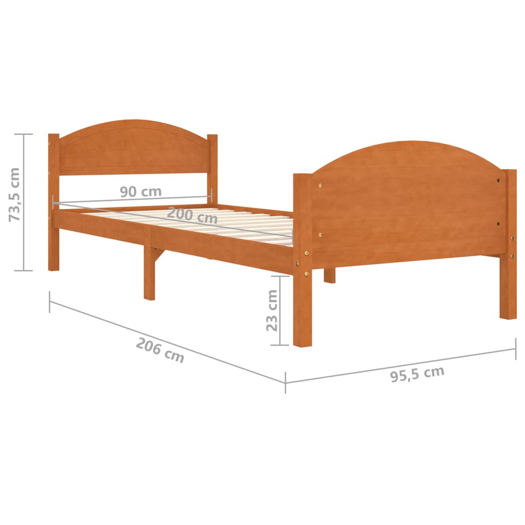 Bedframe massief grenenhout 100x200 cm