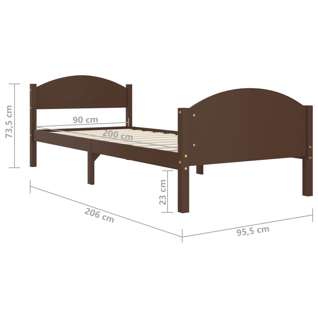 Bedframe massief grenenhout 100x200 cm