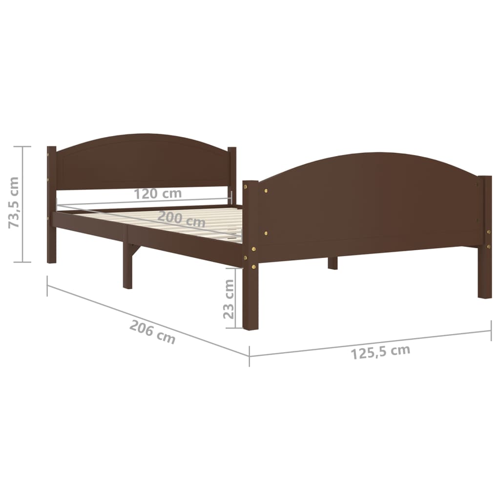 Bedframe massief grenenhout 100x200 cm