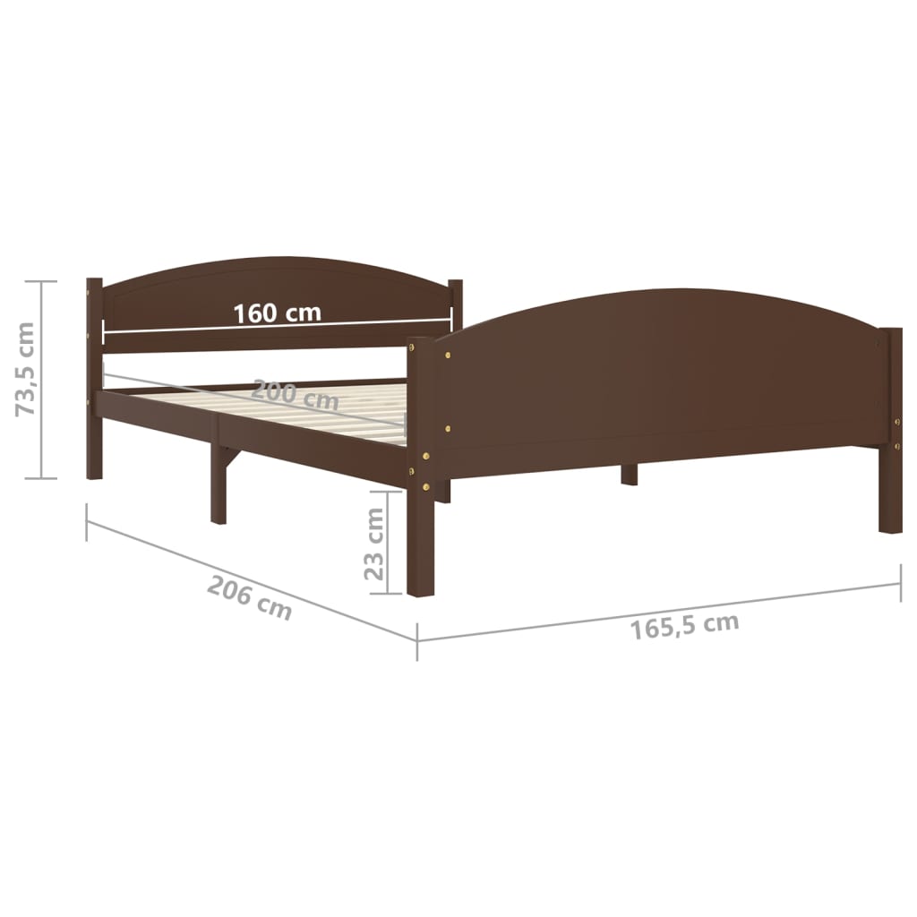 Bedframe massief grenenhout 100x200 cm