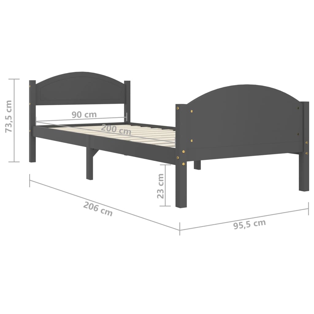 Bedframe massief grenenhout 100x200 cm