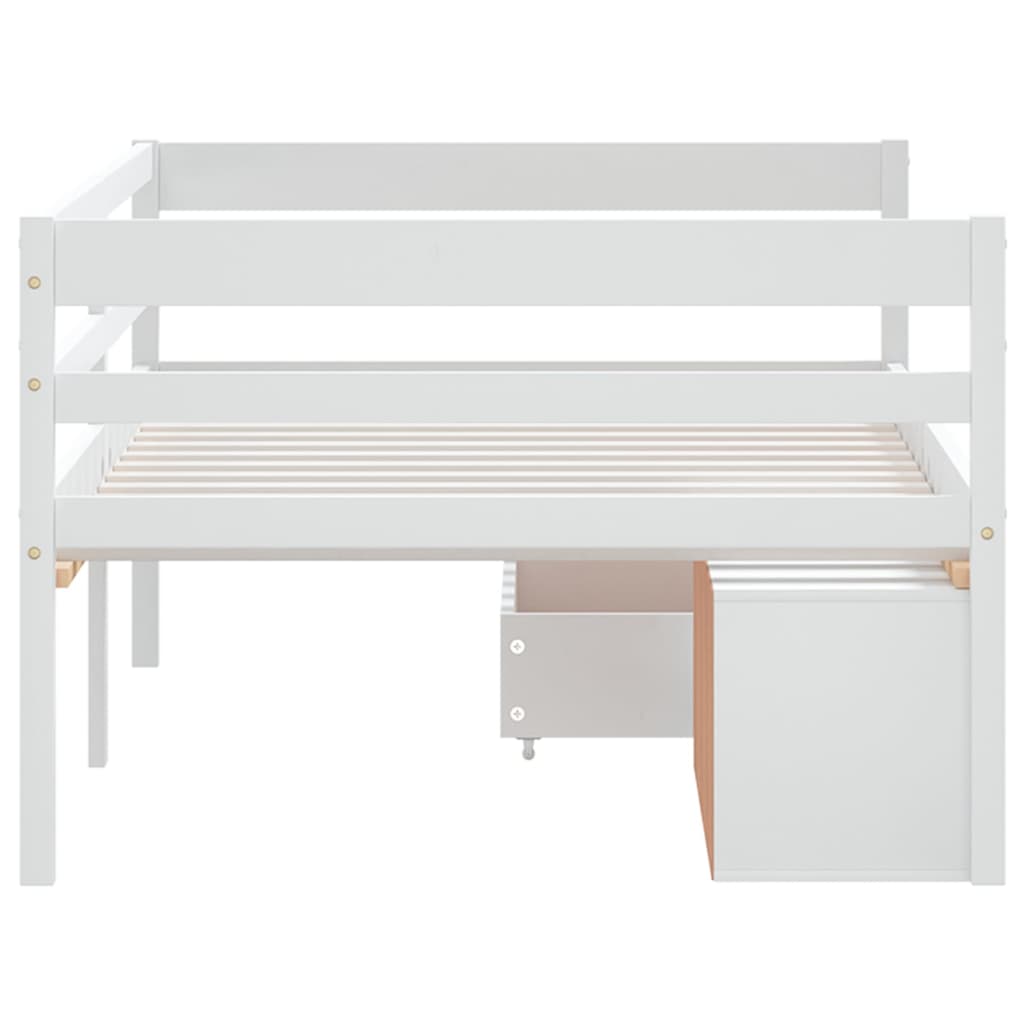 Bedframe met lades en kast grenenhout 90x200 cm