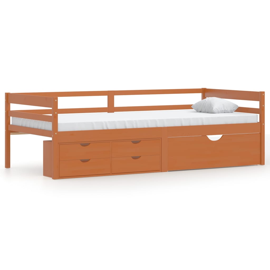 Bedframe met lades en kast grenenhout 90x200 cm