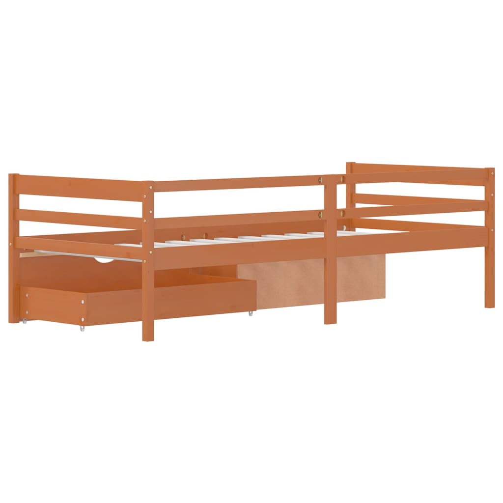 Bedframe met lades en kast grenenhout 90x200 cm