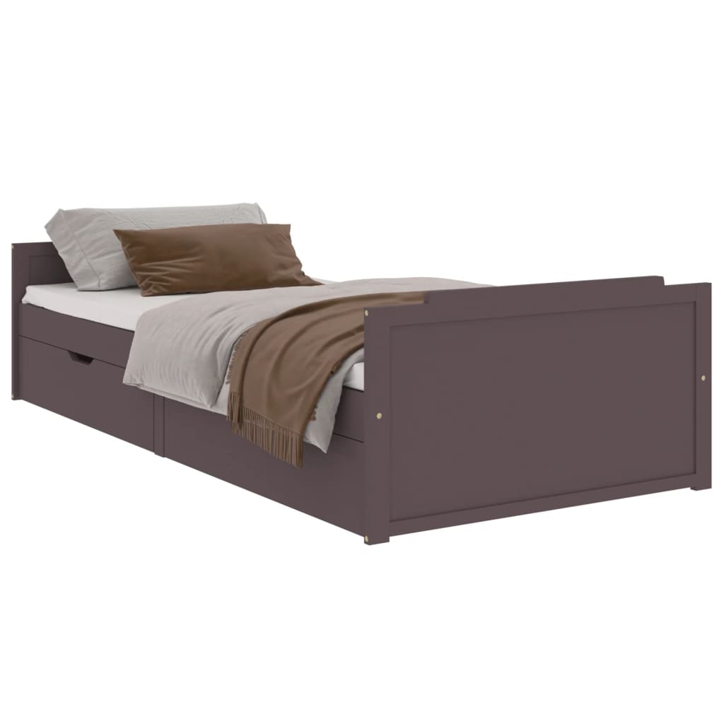 Bedframe met lades massief grenenhout 90x200 cm