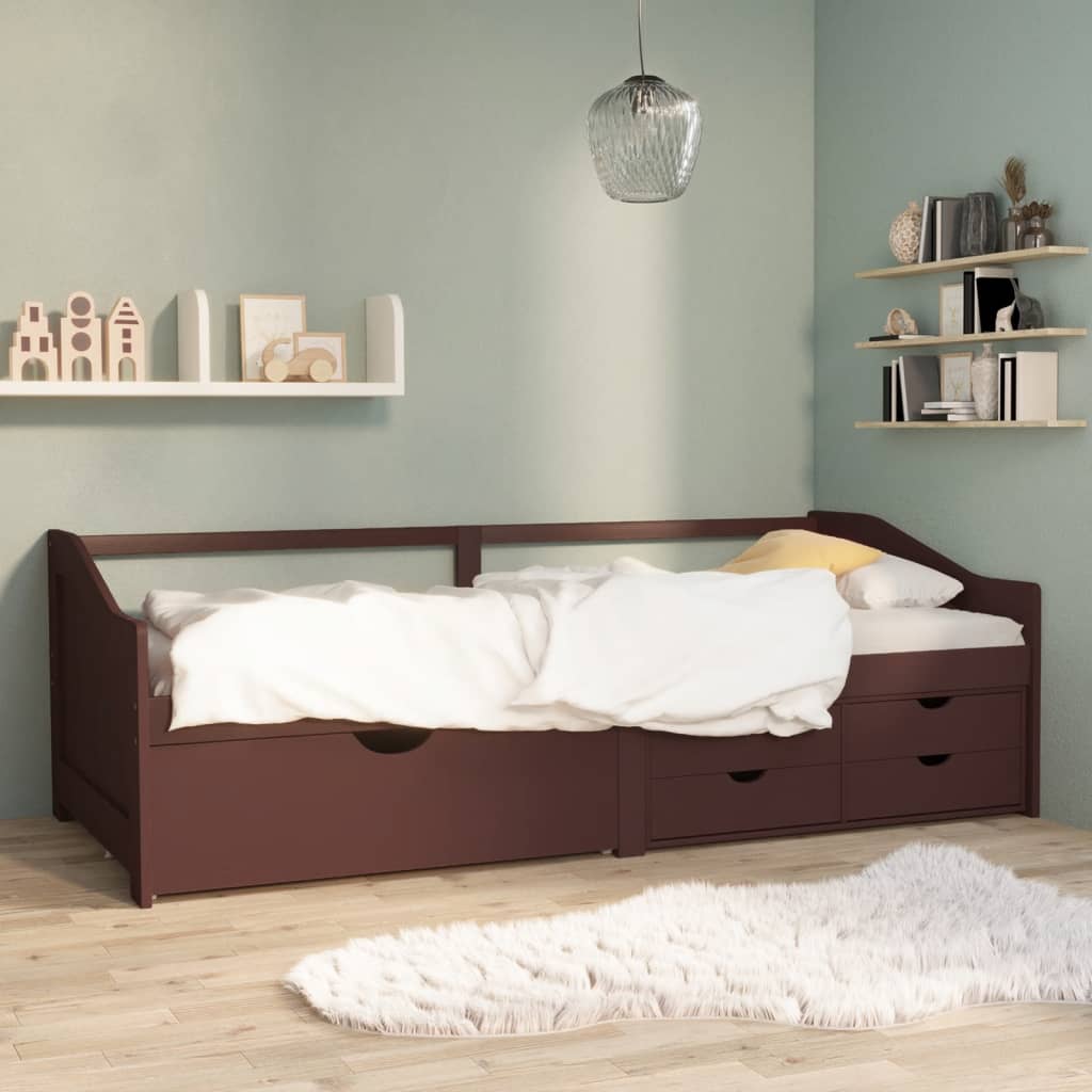 Bedbank 3-zits met lades grenenhout 90x200 cm