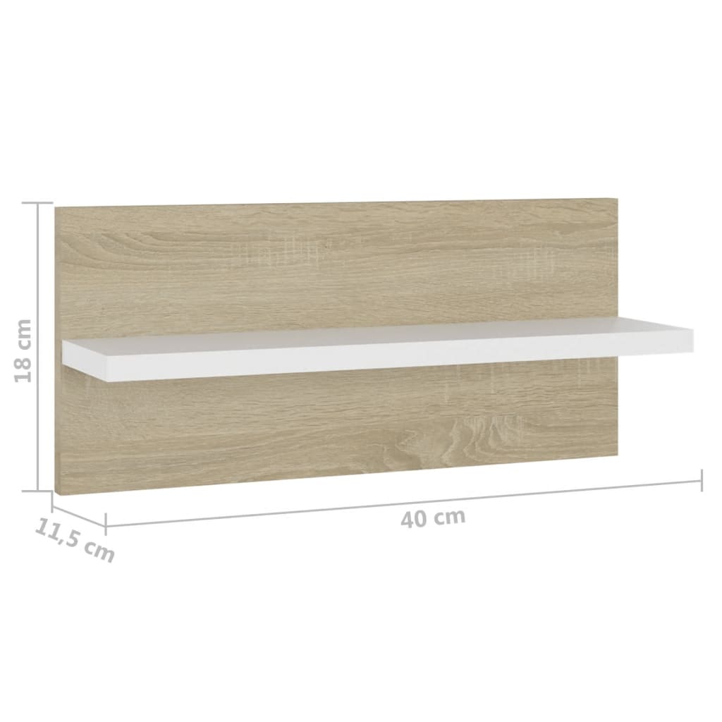 Wandschappen 4 st 40x11,5x18 cm bewerkt hout wit