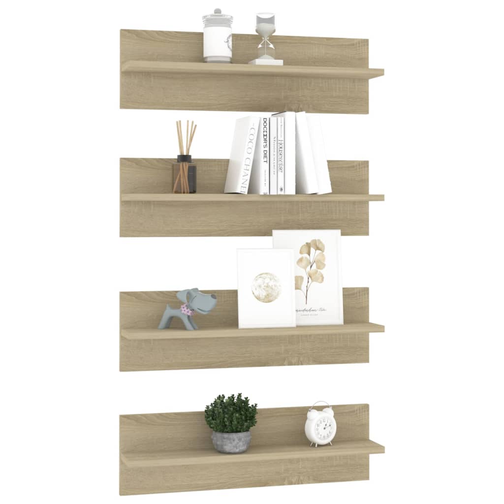 Wandschappen 2 st 60x11,5x18 cm bewerkt hout