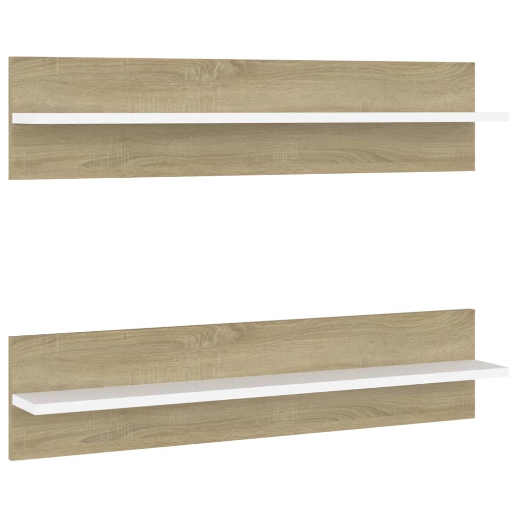 Wandschappen 4 st 80x11,5x18 cm bewerkt hout