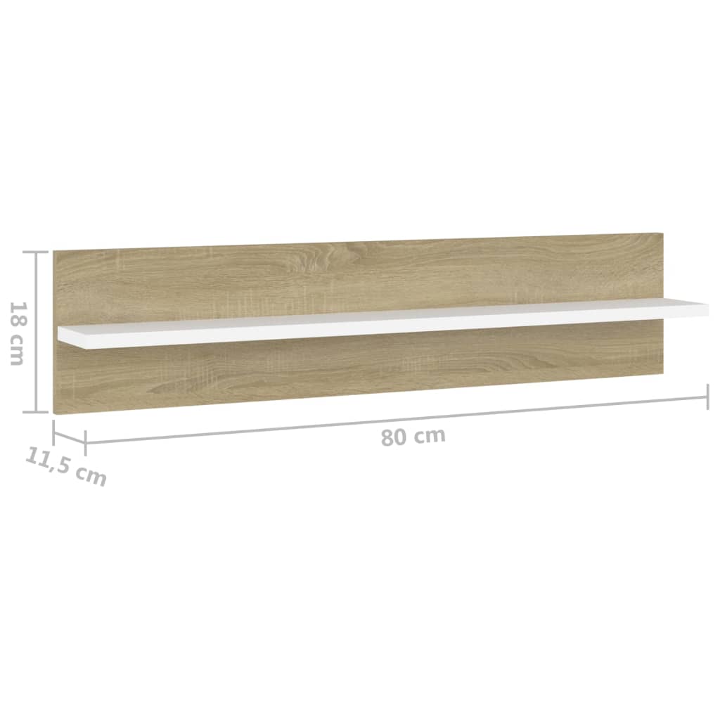 Wandschappen 4 st 80x11,5x18 cm bewerkt hout