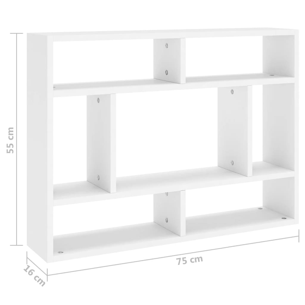 Wandschap 75x16x55 cm bewerkt hout eikenkleurig