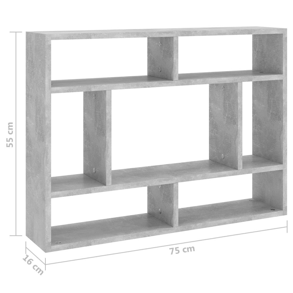 Wandschap 75x16x55 cm bewerkt hout eikenkleurig