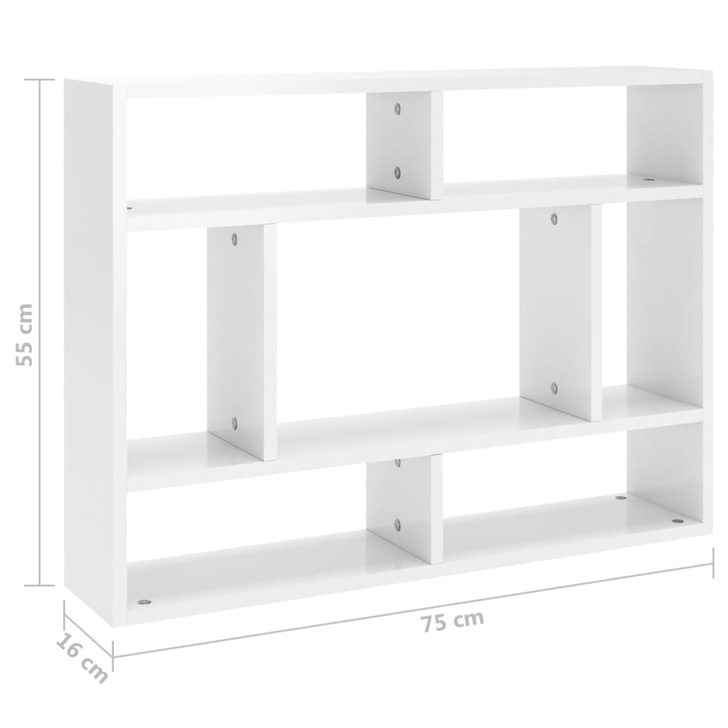 Wandschap 75x16x55 cm bewerkt hout