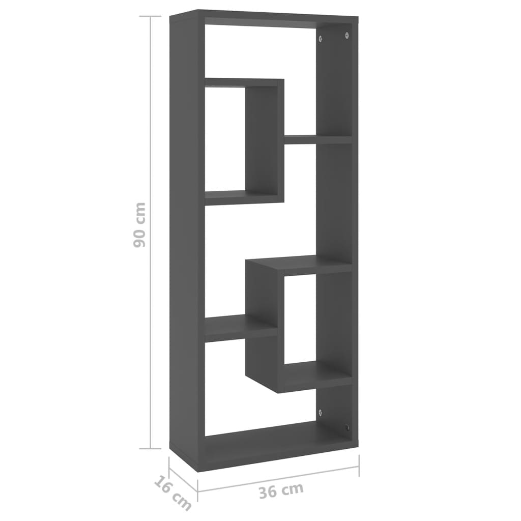 Wandschap 36x16x90 cm bewerkt hout