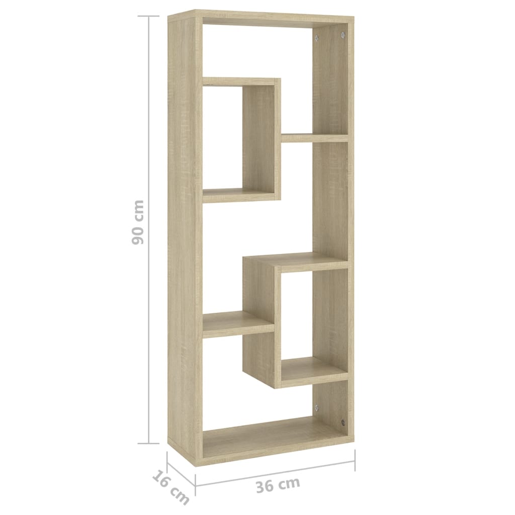 Wandschap 36x16x90 cm bewerkt hout